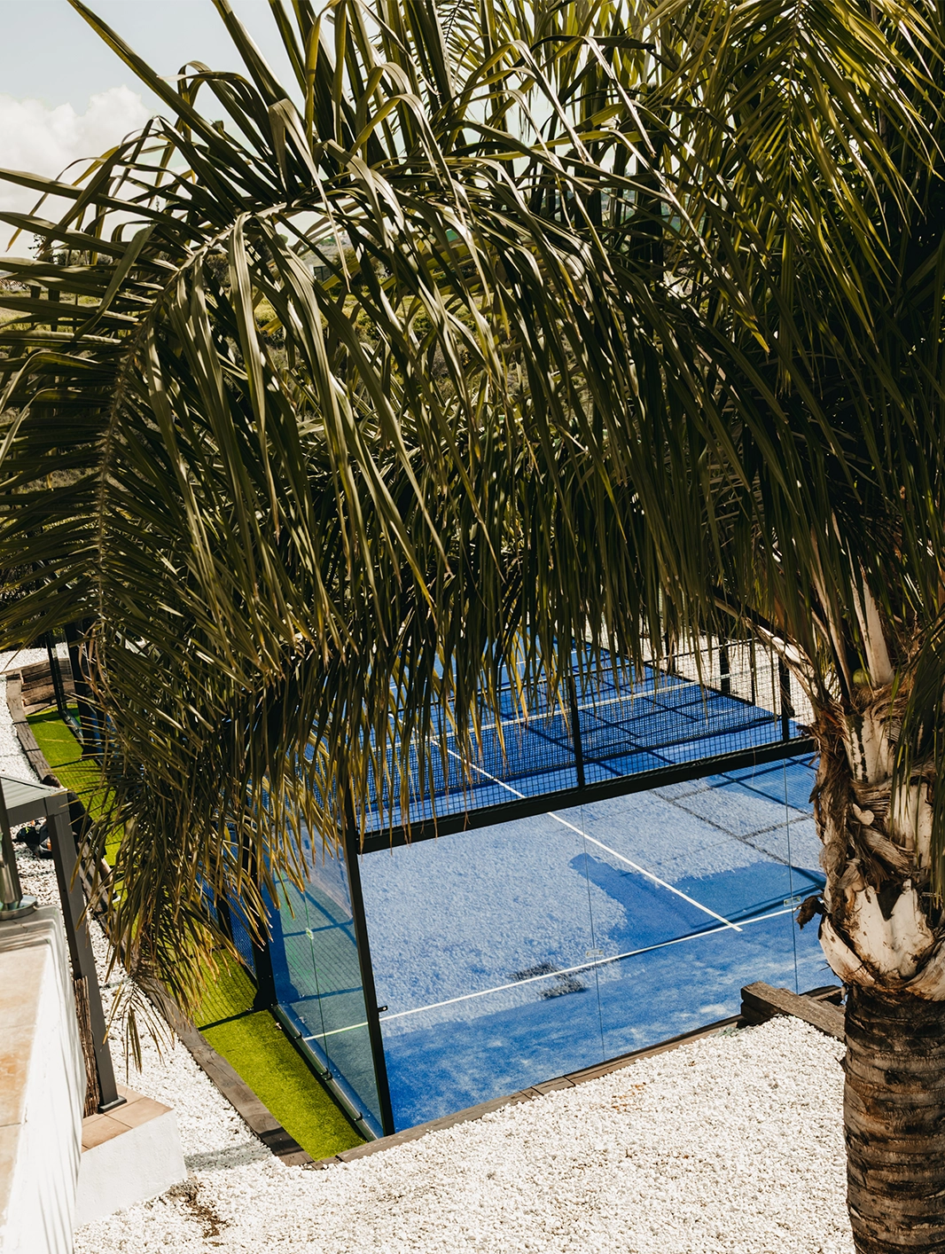 The private court within the villa grounds