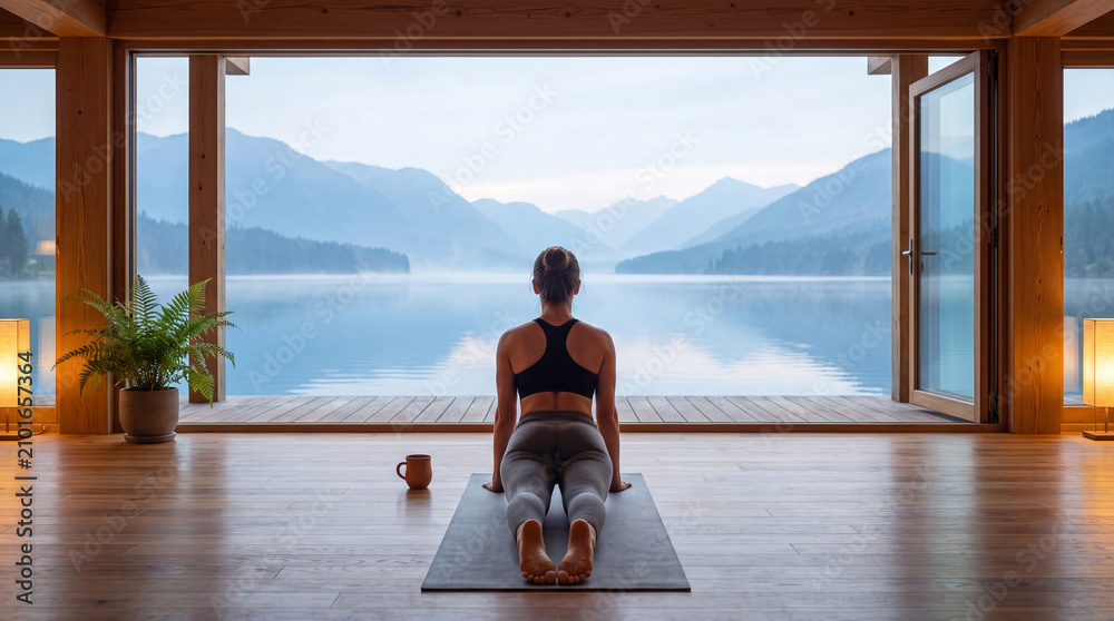 Private practice room looking out over a lake